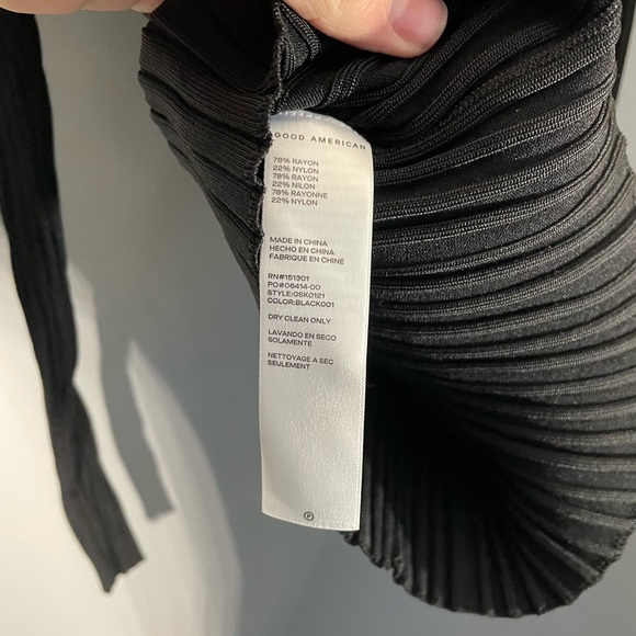 Good American Ribbed Knit Polo Sweater Womens Size 0 - Picture 5 of 6